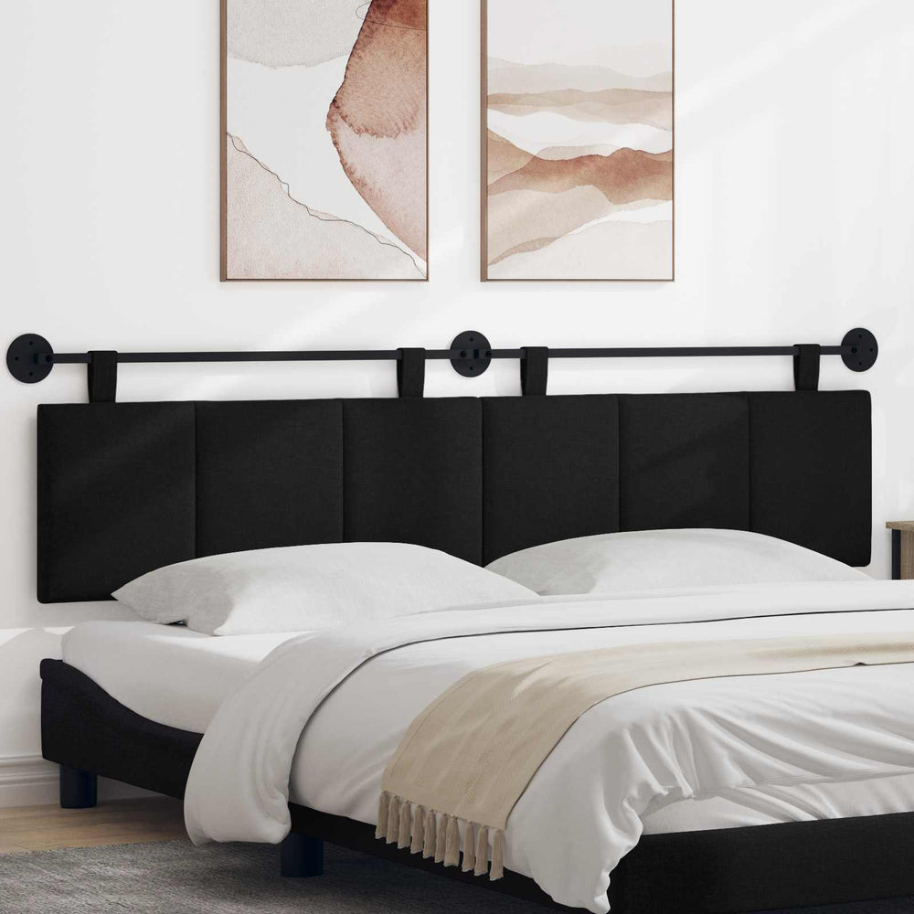 vidaXL Wall-Mounted Headboard Black Fabric