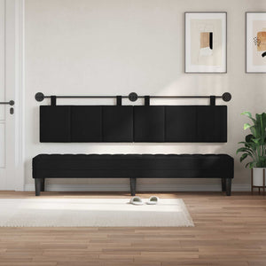 vidaXL Wall-Mounted Headboard Black Fabric