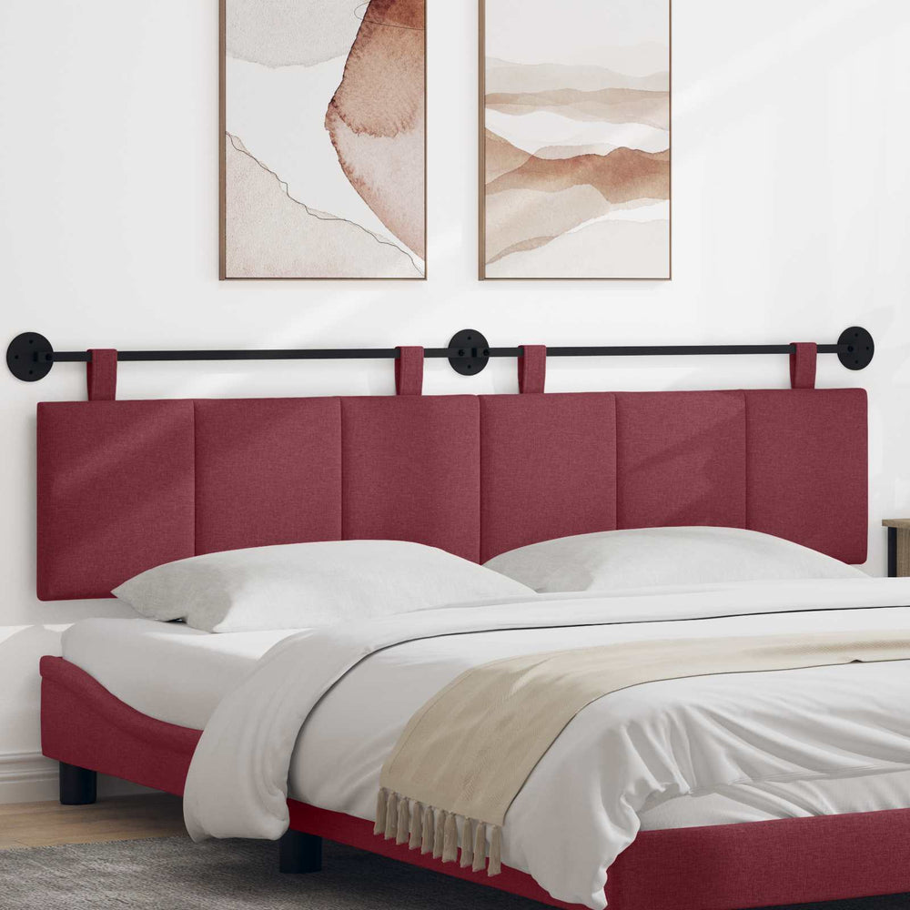 vidaXL Hanging Headboard Wine Red Fabric