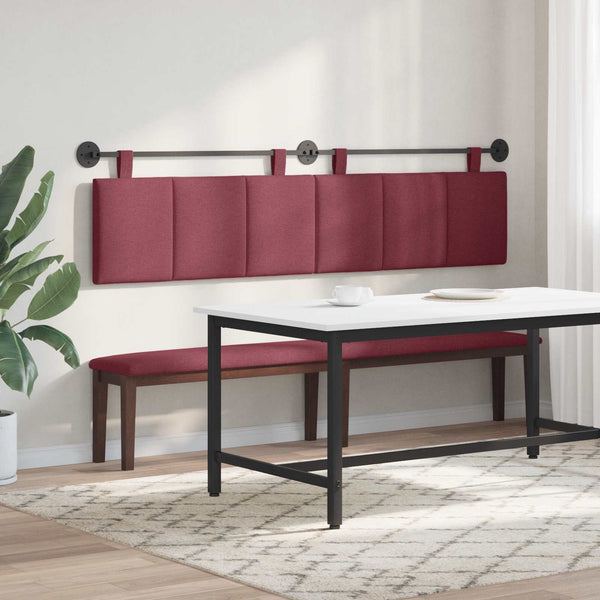 vidaXL Hanging Headboard Wine Red Fabric