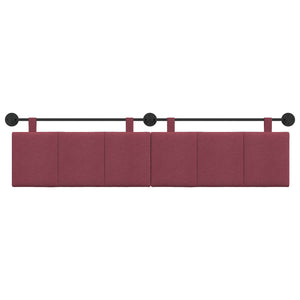 vidaXL Hanging Headboard Wine Red Fabric