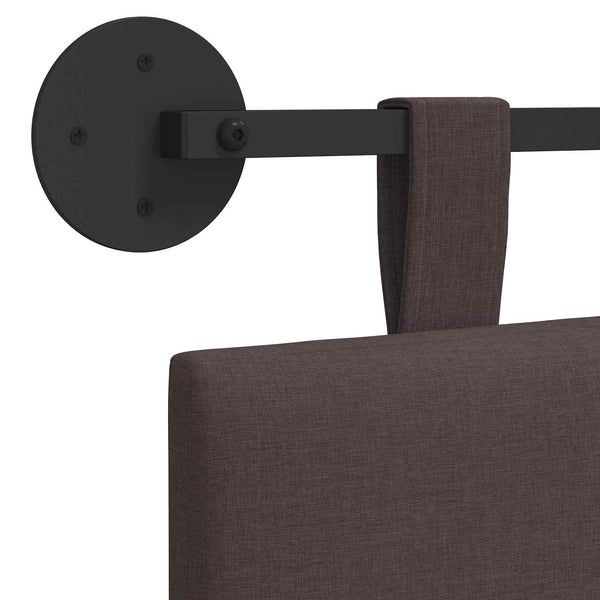 vidaXL Wall-Mounted Headboard Dark Brown Fabric