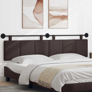 vidaXL Wall-Mounted Headboard Dark Brown Fabric