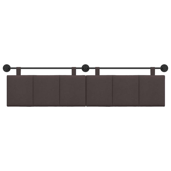 vidaXL Wall-Mounted Headboard Dark Brown Fabric