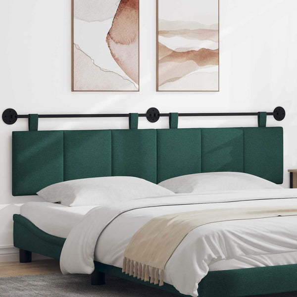 vidaXL Hanging Headboard Dark Green Fabric