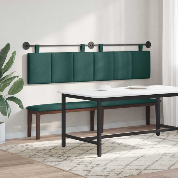 vidaXL Hanging Headboard Dark Green Fabric