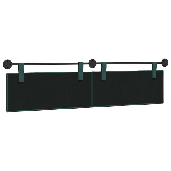 vidaXL Hanging Headboard Dark Green Fabric