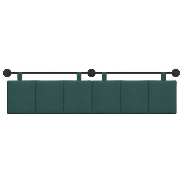 vidaXL Hanging Headboard Dark Green Fabric