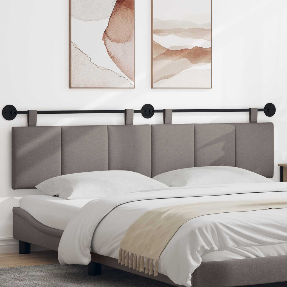 vidaXL Hanging Headboard Taupe Fabric