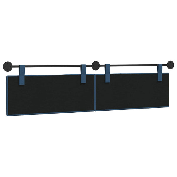vidaXL Hanging Headboard Blue Fabric