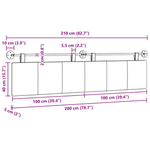 vidaXL Hanging Headboard Blue Fabric