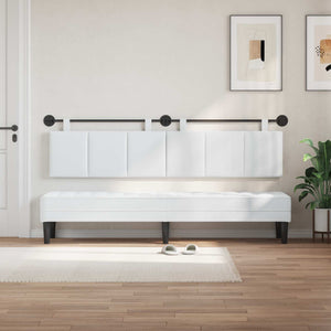 vidaXL Hanging Headboard White Fabric