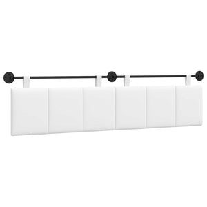 vidaXL Hanging Headboard White Fabric