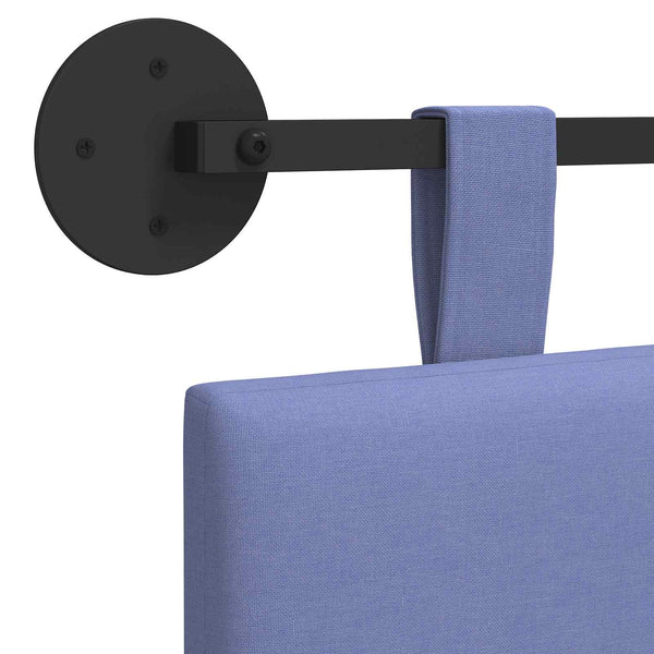 vidaXL Wall-mounted Headboard Denim Blue Fabric