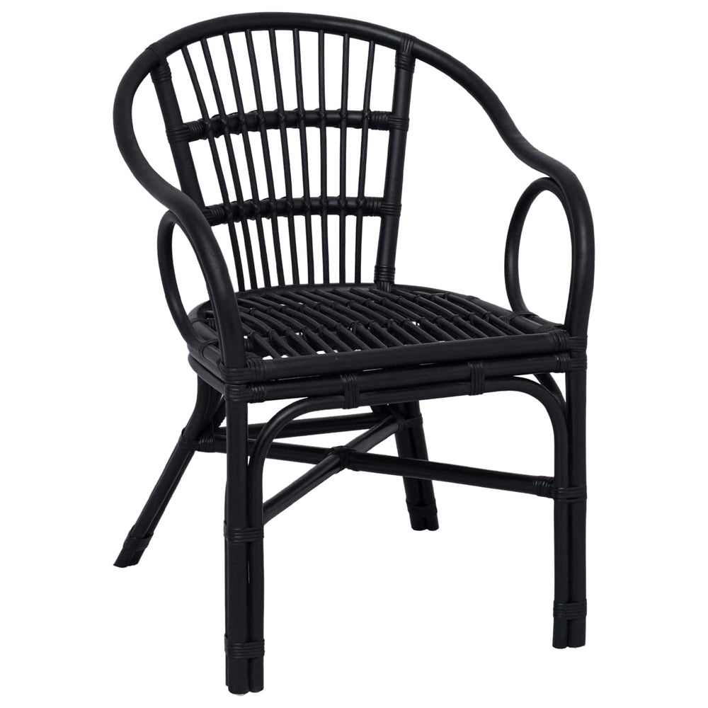 vidaXL Stackable Chair Black 58 x 60 x 81 cm Rattan
