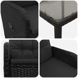 3-teiliges Outdoor-Esstisch-Set
