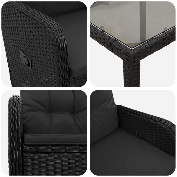 3-teiliges Outdoor-Esstisch-Set