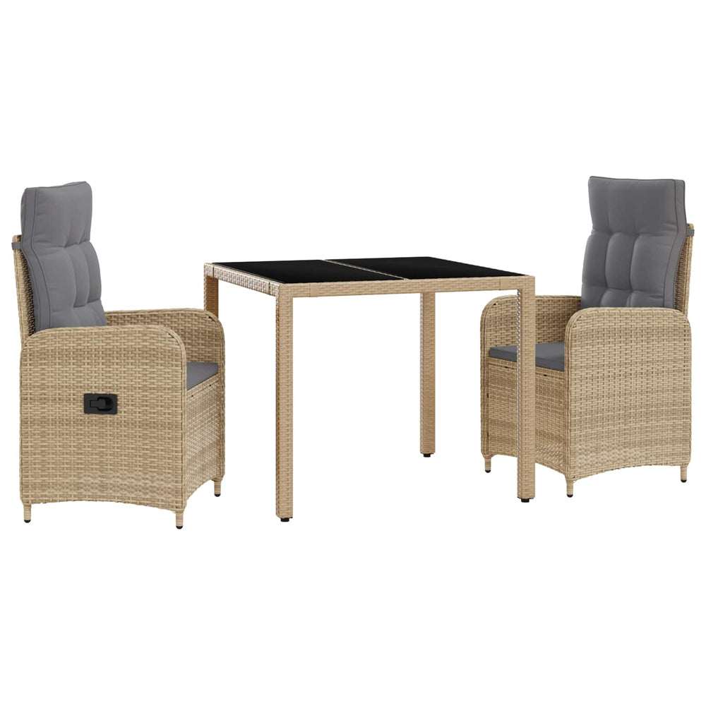Outdoor Tisch Set mit Kissen Beige/Hellgrau
