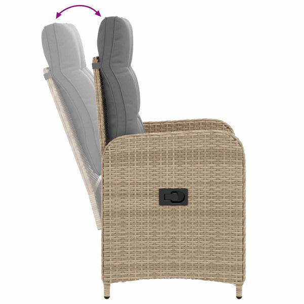 Outdoor Tisch Set mit Kissen Beige/Hellgrau