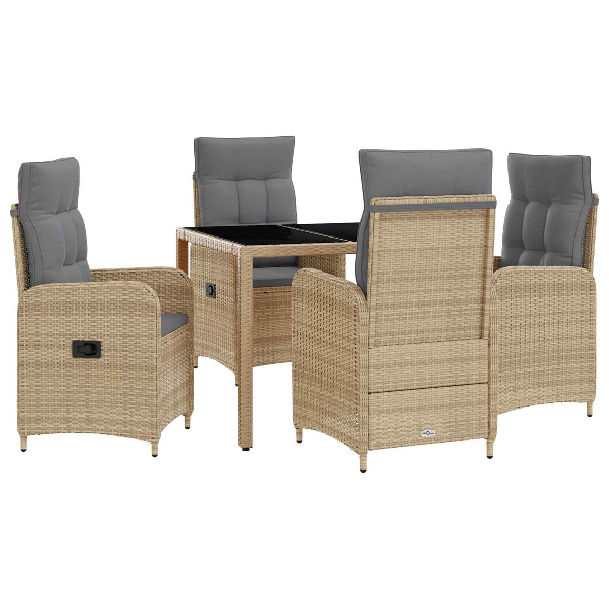 Outdoor Tisch Set mit Kissen, 5-teilig