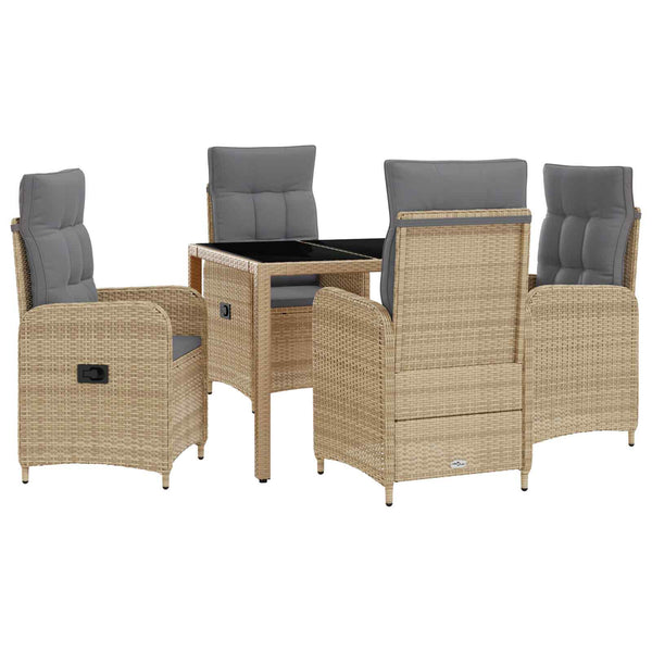 Outdoor Tisch Set mit Kissen, 5-teilig