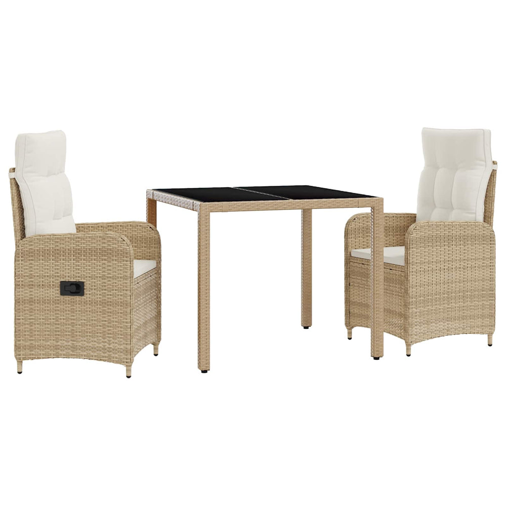 Outdoor Tisch Set Beige/Cremeweiß mit Kissen