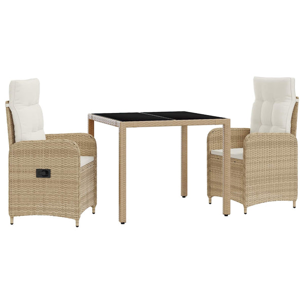 Outdoor Tisch Set Beige/Cremeweiß mit Kissen