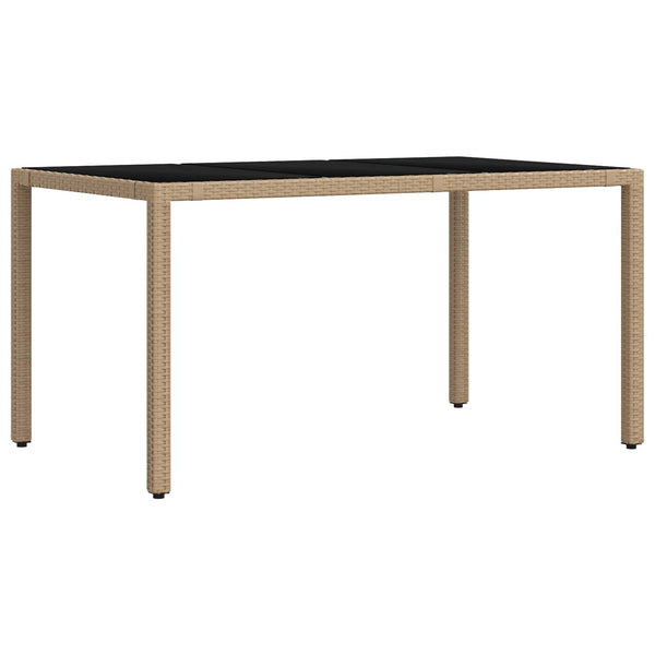 Outdoor Tisch Set mit Kissen, Beige/Cremeweiß, 7-teilig