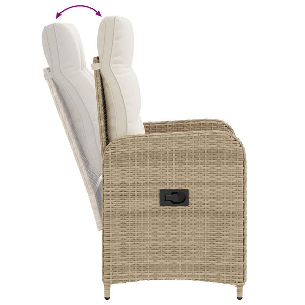9-teiliges Outdoor-Esstisch-Set mit Kissen