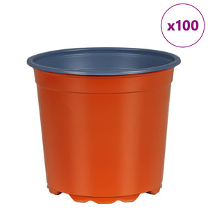vidaXL Flower Pot 100 pcs Terracotta Ø 15 x 13 cm Plastic