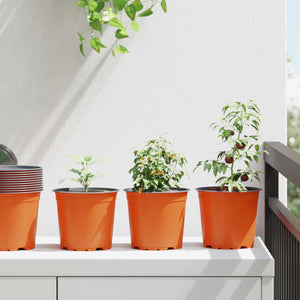 vidaXL Plant Pot 200 pcs Terracotta Ø 15 x 13 cm Plastic