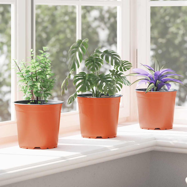 vidaXL Plant Pot 200 pcs Terracotta Ø 15 x 13 cm Plastic