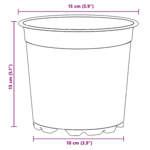 vidaXL Plant Pot 200 pcs Terracotta Ø 15 x 13 cm Plastic