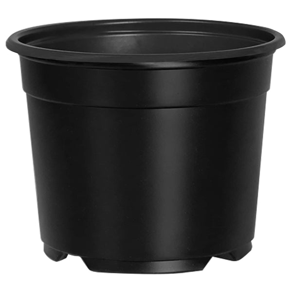 vidaXL Round Flower Pot 200 pcs Black Ø 10 x 8 cm Plastic