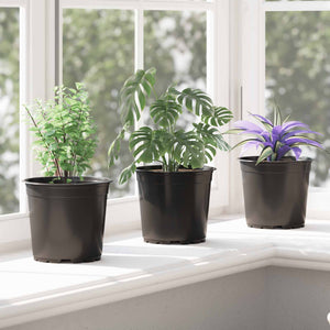 vidaXL Plant Pot 50 pcs Black Ø 15 x 13 cm Plastic