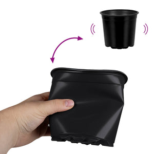 vidaXL Flower Pot 100 pcs Black Ø 15 x 13 cm Plastic