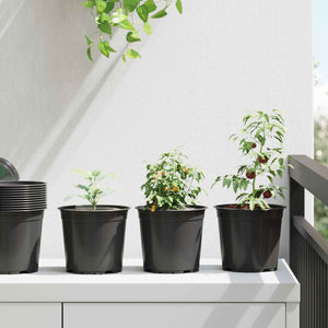 vidaXL Flower Pot 200 pcs Black Ø 15 x 13 cm Plastic