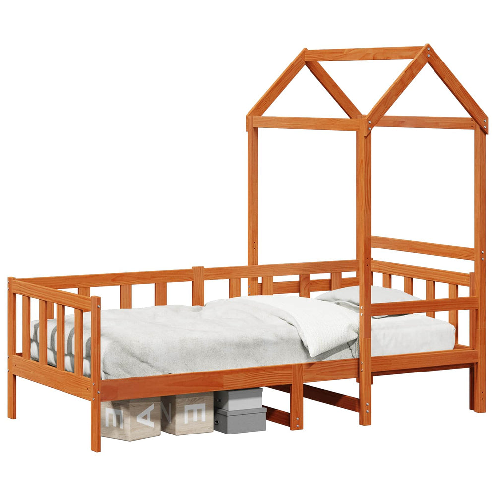 vidaXL Day Bed Set 2 pcs Wax Brown Solid Pine Wood