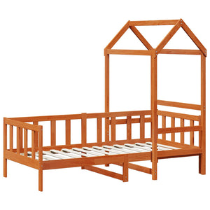vidaXL Day Bed Set 2 pcs Wax Brown Solid Pine Wood
