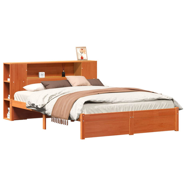 vidaXL Bed Frame with Storage Headboard 2 pcs Waxed Brown