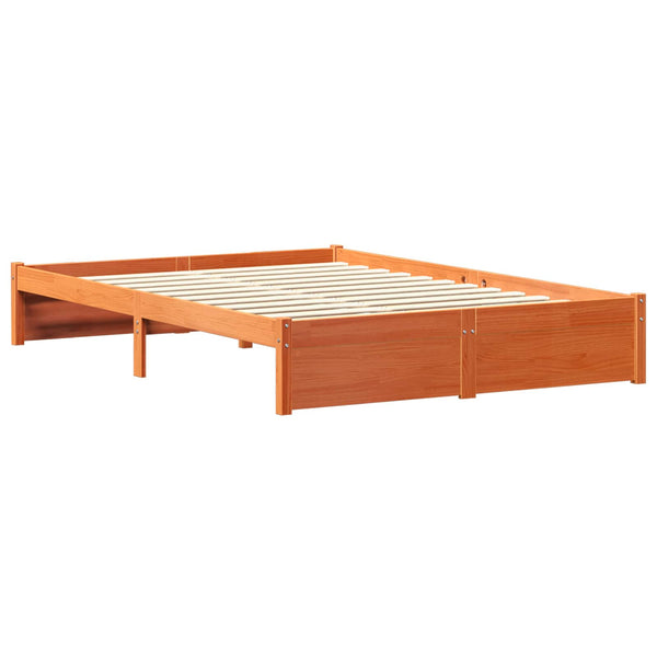 vidaXL Bed Frame with Storage Headboard 2 pcs Waxed Brown