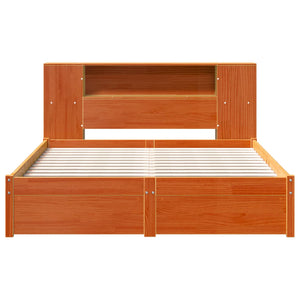 vidaXL Bed Frame with Storage Headboard 2 pcs Waxed Brown