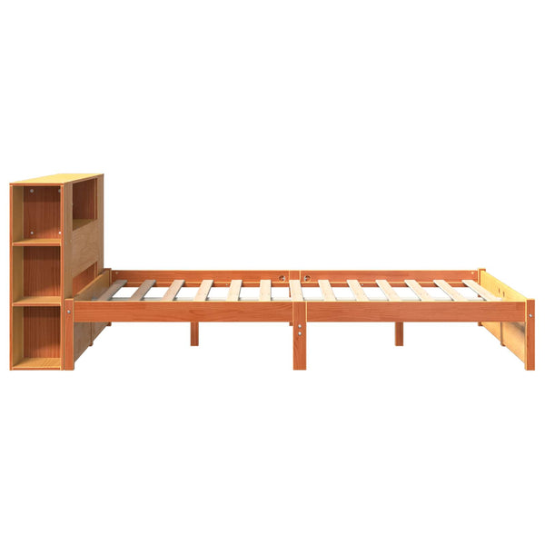 vidaXL Bed Frame with Storage Headboard 2 pcs Waxed Brown