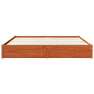 vidaXL Bed Frame Waxed Brown 180 x 200 cm Solid Pine Wood
