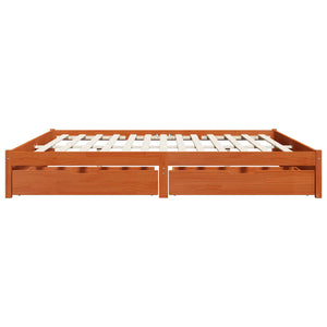 vidaXL Bed Frame Waxed Brown 180 x 200 cm Solid Pine Wood