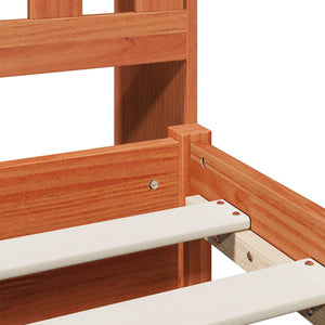 vidaXL Bookcase Bed Frame with Headboard Waxed Brown 200 x 160 cm