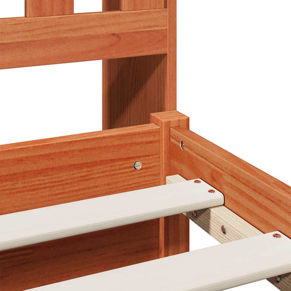 vidaXL Bookcase Bed Frame with Headboard Waxed Brown 200 x 160 cm