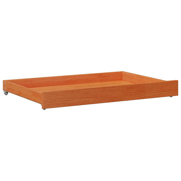 vidaXL Day Bed with Headboard 3 pcs Waxed Brown Solid Pine Wood