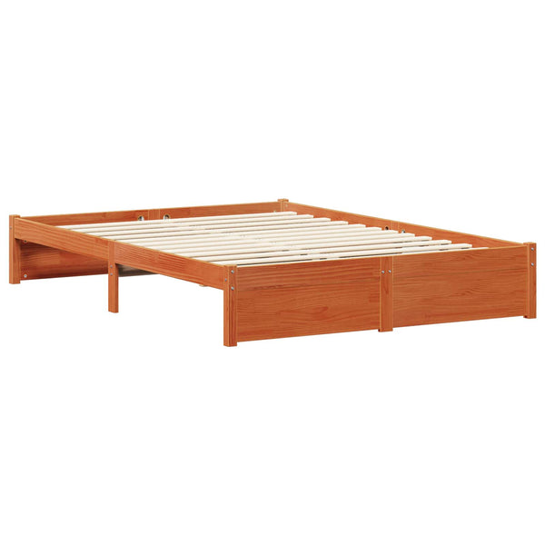 vidaXL Bed Frame Waxed Brown 150 x 200 cm Solid Pine Wood