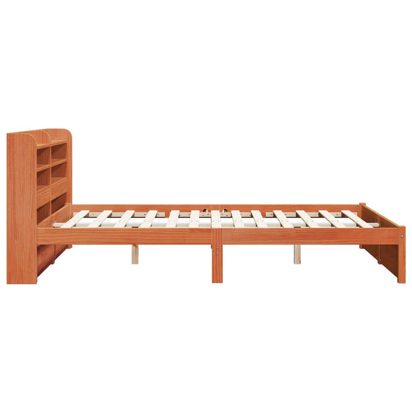 vidaXL Bed Frame Waxed Brown 150 x 200 cm Solid Pine Wood